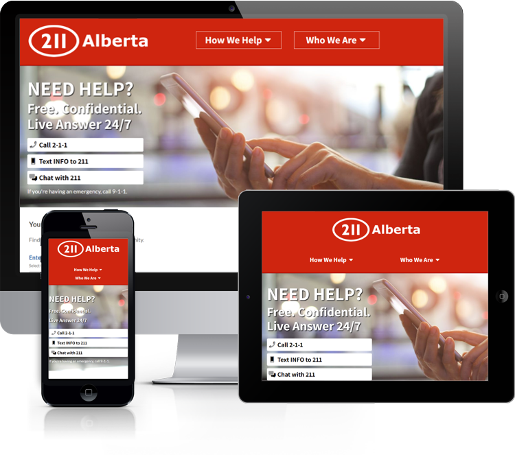 Website for 211 Alberta